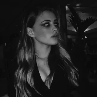 🕊 99b44c6c woman, portrait, black and white, hair, person, beauty telegram sticker