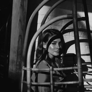 🕊 9bda5abc woman, portrait, black and white, girl, pretty, face telegram sticker