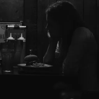 🕊 a1836c53 woman, diner, food, burger, restaurant telegram sticker