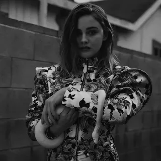 🕊 acb8e98b woman, snake, portrait, fashion, black and white, animal, reptile telegram sticker