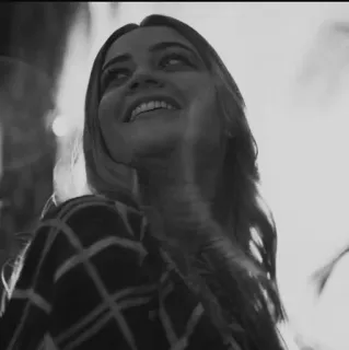 🕊 c3ab6a21 woman, person, smile, black and white, portrait telegram sticker