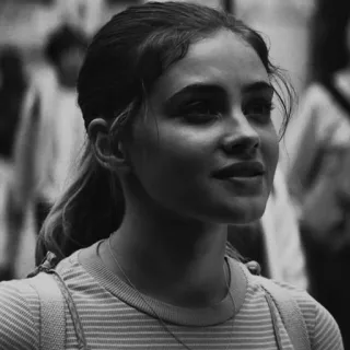 🕊 c9e090f7 woman, person, portrait, black and white, face, hairstyle telegram sticker