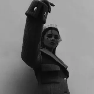 🕊 d1ee11ed woman, fashion, portrait, style, black and white, model telegram sticker