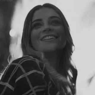 🕊 e2920f30 woman, smile, plaid, brunette, black and white, portrait telegram sticker