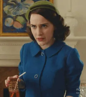 😨 0218f0df Midge Maisel The Marvelous Mrs. Maisel 麦瑟尔夫人, 瑞秋·布罗斯纳罕, 麦瑟尔太太, 1950年代, 饮品, 表情 telegram sticker