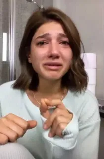 🐍 de07706c crying, sad, emotion, upset, disappointed, woman whatsapp sticker