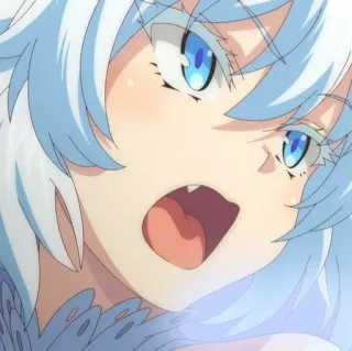 💙 310a5407 アニメ, 女性, キャラクター, 青髪, 表情, 怒り telegram sticker