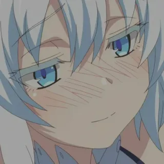 💙 5d1f3f94 アニメ, 女の子, 白髪, 青い目, ドヤ顔 telegram sticker