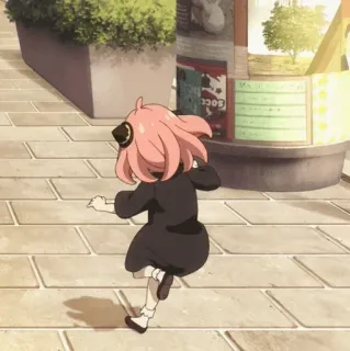 ➖ a69946d3 Anya Spy x Family アーニャ・フォージャー, SPY×FAMILY, アニメ, 走る, かわいい, ピンク髪 telegram sticker