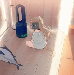 ➖ a760b9e0 アニメ, 猫耳, ペペ, 漫画, ファンアート, ステッカー telegram sticker