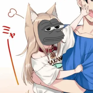 ➖ cf36734c SAKAN アニメ, ステッカー, 猫耳, ペペ, ミーム, ケモノ telegram sticker