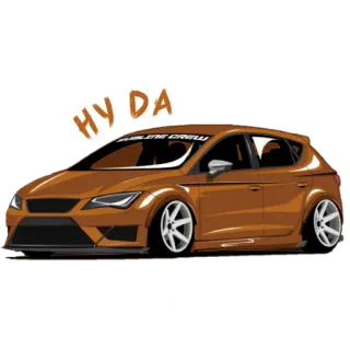 👍 d9deeab8 HY DA voiture, véhicule, automobile, rabaissé, stance whatsapp sticker