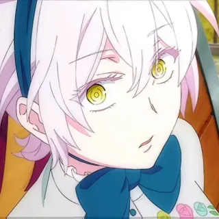 🌸 f59b3cd0 อนิเมะ, ผมขาว, ตาสีเหลือง, การ์ตูน, ตัวละคร, ภาพวาด, ภาพประกอบ telegram sticker