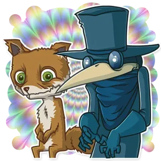 🌈 2352d95f lis, wrona, zwierzęta, kreskówka telegram sticker