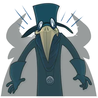 😱 2b330c4e Kreskówka, Ptak, Postać, Doktor plagi, Maska, Historyczny, Medyczny, Vintage telegram sticker