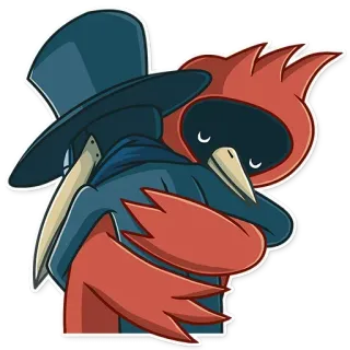 🤗 c1abfffd ptaki, przytulanie, przyjaźń, słodkie, miłość, troska telegram sticker