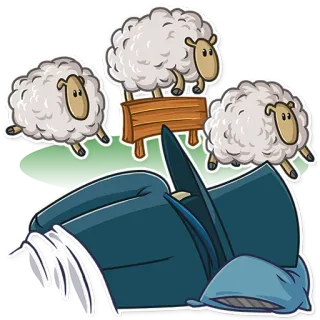 😴 33ee975e овца, считать овец, сон, спать, кровать, ночь, сон whatsapp sticker