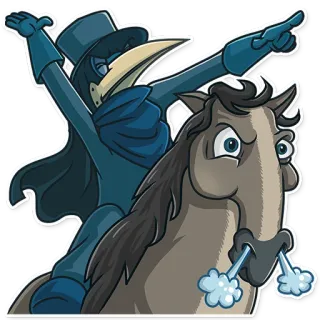 😤 4fe6b20f чумной доктор, лошадь, птица, маска, всадник, костюм whatsapp sticker