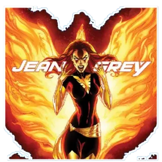😡 db087ad8 Jean Grey JEAN GREY bande dessinée, super-héros, phénix, marvel, x-men, femme telegram sticker