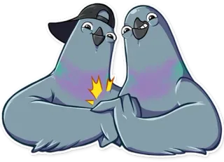 👯 b0f12ab0 鸽子, 鸟类, 动物, 朋友, 卡通, 贴纸 telegram sticker