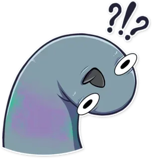 😕 d90c25ee 鸟, 鸽子, 问题, 困惑, 贴纸, 卡通 telegram sticker