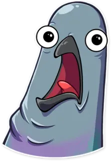 😨 e7faa5db 鸽子, 鸟, 搞笑, 卡通, 震惊, 惊讶, 表情 telegram sticker