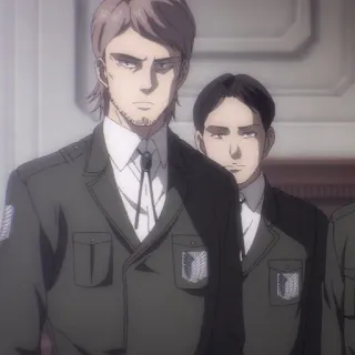 🐎 290a32ea Attack on Titan Anime, Wojsko, Postać, Poważny, Mundur, Atak Tytanów telegram sticker