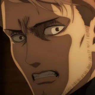 🐎 57929406 Reiner Braun Attack on Titan anime, attack on titan, reiner braun, postarzane, postać, poważny telegram sticker