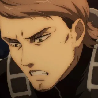 🐎 d78d59bc Eren Yeager Attack on Titan Anime, Atak Tytanów, Eren Jaeger, Postać, Smutny, Poważny, Wyraz telegram sticker