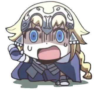 🖐 2d46eab9 Jeanne d'Arc anime, chibi, shocked, fgo, fate telegram sticker