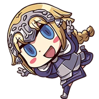 👈 5f959dad anime, chibi, cute, kawaii, girl, armor, victory, peace telegram sticker