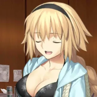 😌 6fef2b19 Jeanne d'Arc Fate/Grand Order anime, blonde, cute, girl, fate, character telegram sticker