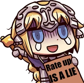 🔔 784a16b3 RATE UP IS A LIE anime, manga, character, chibi, lie, rate telegram sticker