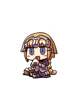 😀 82015667 Jeanne d'Arc anime, chibi, food, cute, Joan of Arc, female, saint telegram sticker