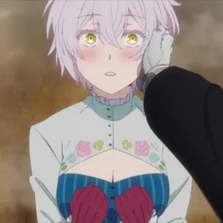 🥰 158049ce anime, personaje, chica, pelo rosa, rosa telegram sticker