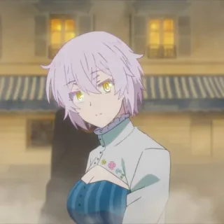 🙁 ea612421 Anime, Mujer, pelo morado, femenina, Dibujo animado, Personaje telegram sticker