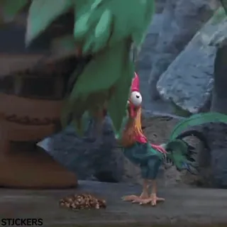 😎 d520a5c2 Hei Hei Moana hei hei, poulet, Moana, Disney, dessin animé telegram sticker