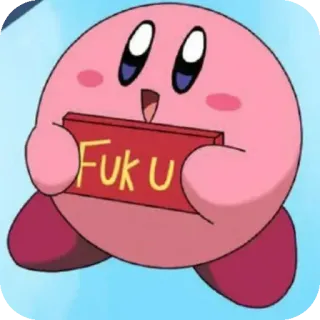🍉 f7ec0ff4 Kirby Fuk U Kirby, Nintendo, insulte, offensant, dessin animé, mème telegram sticker