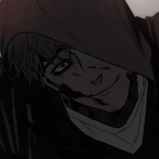 🗞 f798cd7d Terror, Suspense, Crime, Sombrio, Homem, Moletom com capuz, Sangue, Assustador telegram sticker