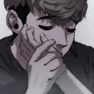 🗞 fe6b60a2 Anime, Triste, Mangá, Retrato, Desenho, Ilustração telegram sticker