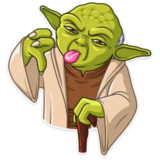👎 0aaf7f5d Yoda Star Wars yoda, star wars, sticker, tongue, downvote telegram sticker