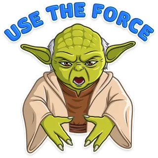 😠 11bb3467 Yoda Star Wars USE THE FORCE yoda, star wars, use the force, jedi telegram sticker