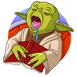 😴 288ff849 Yoda yoda, sleep, sleeping, book, star wars, jedi telegram sticker