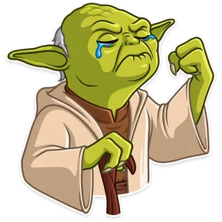 😢 3fe3d2e6 Yoda yoda, crying, star wars, sad, old telegram sticker