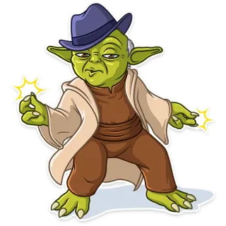🕺 6643978f Yoda Star Wars Yoda, Star Wars, Jedi, Cartoon, Funny, Humor, Fedora telegram sticker