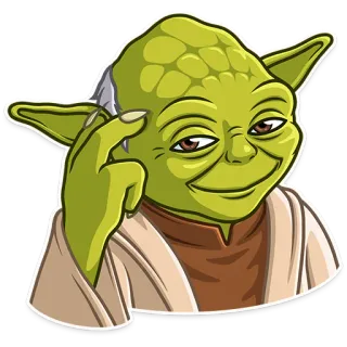😏 def90b5a Yoda Star Wars Yoda, Star Wars, Jedi, Master, Thinking telegram sticker