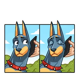 ☹️ 3e6e3964 pies, kreskówka, smutny, zły, komiks telegram sticker