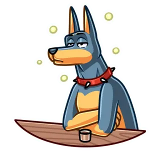 😐 59d674c4 pies, kreskówka, alkohol, alkohol, picie, bar telegram sticker