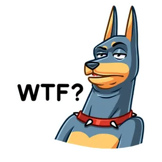 ❓ 784dc581 WTF? pies, kreskówka, WTF, zmieszany, pytanie telegram sticker