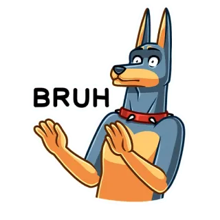 ⛔️ 9dc90bef BRUH pies, bruh, kreskówka, wyrażenie, naklejka telegram sticker